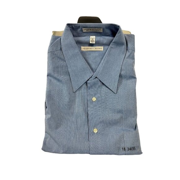 Men’s Light Blue Geoffrey Beene Long Sleeve Shirt Size: XXL / 18 Wrinkle Free NW - Picture 1 of 2